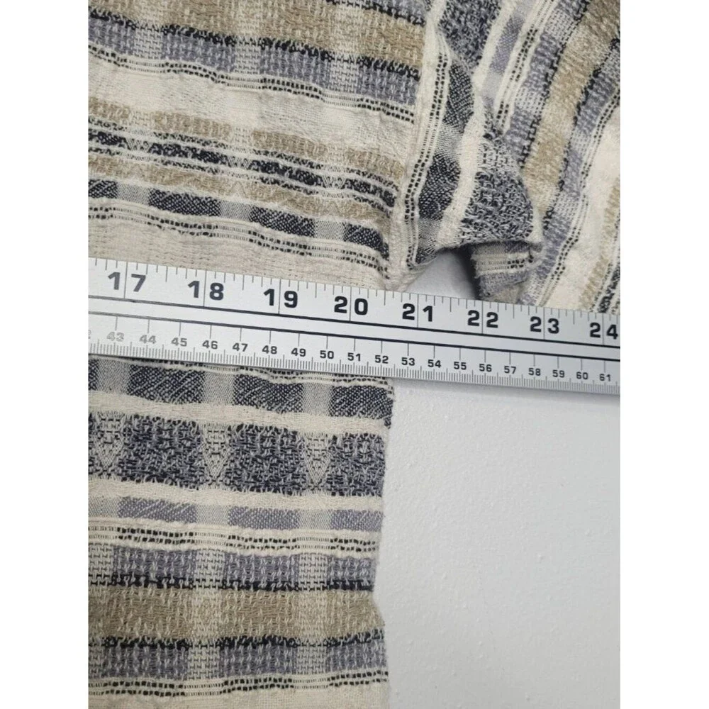 Vintage 80s 90s cream gray knit cropped boxy half sleeve sweater